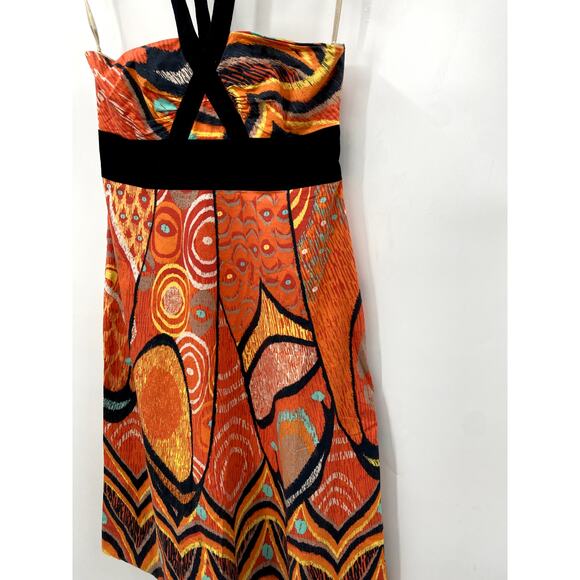 Anthropologie maeve orange floral halter midi dress - Picture 5 of 5